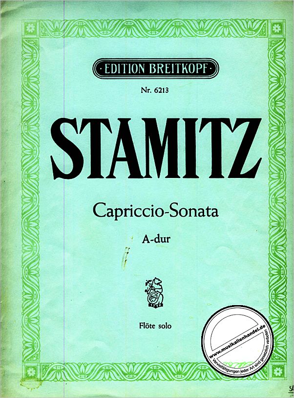 Titelbild für EB 6213 - CAPRICCIO SONATE A-DUR