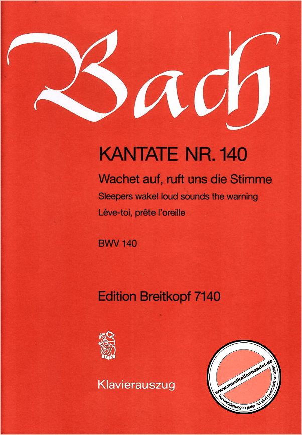 Titelbild für EB 7140 - KANTATE 140 WACHET AUF RUFT UNS DIE STIMME BWV 140