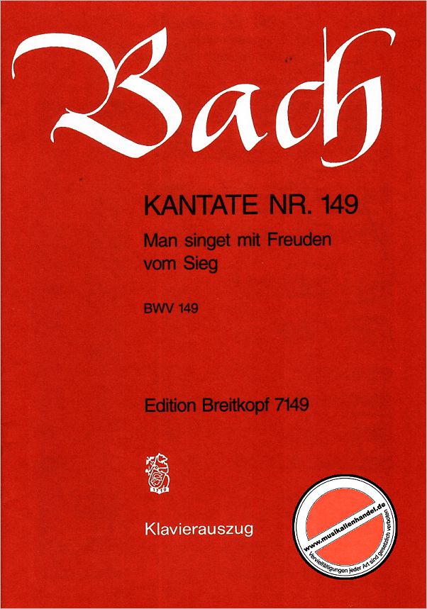 Titelbild für EB 7149 - KANTATE 149 MAN SINGET MIT FREUDEN VOM SIEG BWV 149