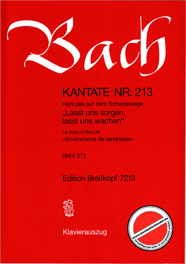 Titelbild für EB 7213 - KANTATE 213 LASST UNS SORGEN LASST UNS WACHEN BWV 213