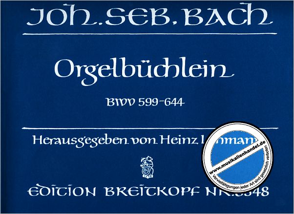 Titelbild für EB 8348 - ORGELBUECHLEIN BWV 599-644