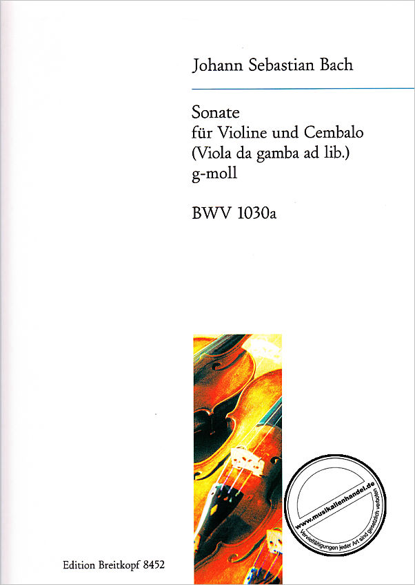 Titelbild für EB 8452 - SONATE G-MOLL BWV 1030A