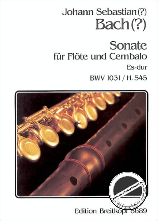 Titelbild für EB 8689 - SONATE ES-DUR BWV 1031 (545)