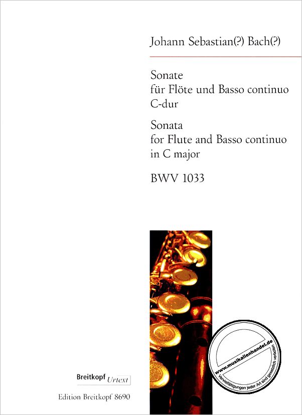 Titelbild für EB 8690 - SONATE C-DUR BWV 1033
