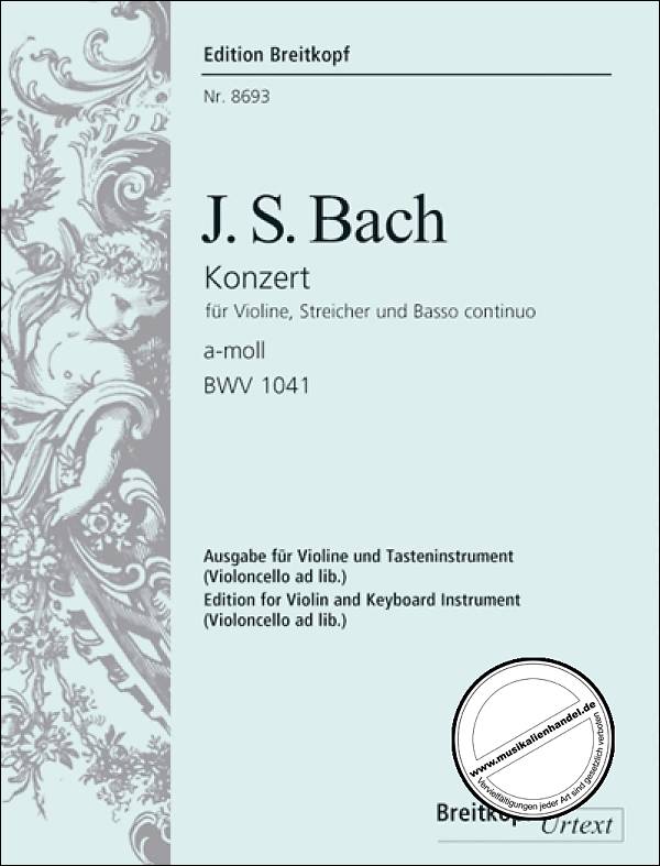 Titelbild für EB 8693 - KONZERT 1 A-MOLL BWV 1041 - VL