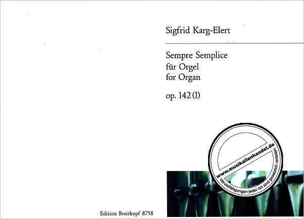 Titelbild für EB 8758 - SEMPRE SEMPLICE OP 142