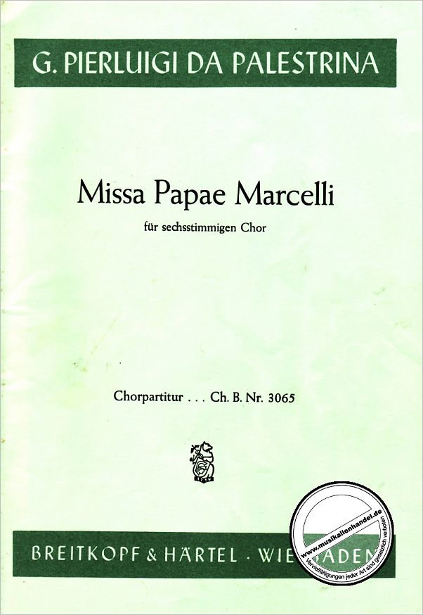 Titelbild für EBCHB 3065 - MISSA PAPAE MARCELLI