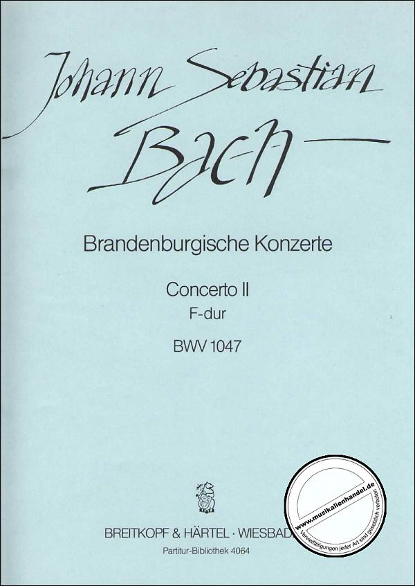 Titelbild für EBPB 4064 - BRANDENBURGISCHES KONZERT 2 F-DUR BWV 1047