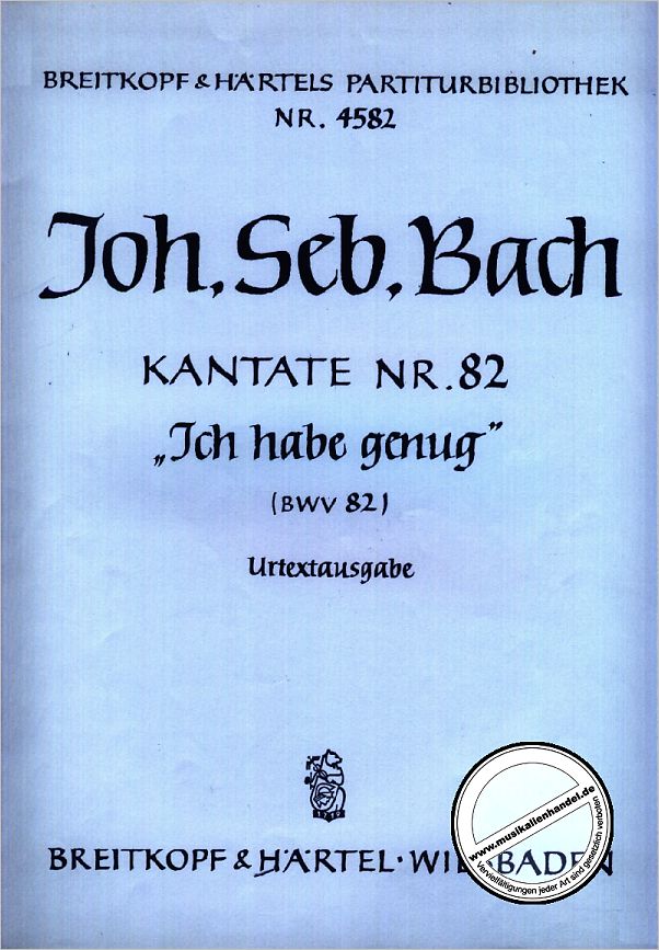 Titelbild für EBPB 4582 - KANTATE 82 ICH HABE GENUG BWV 82