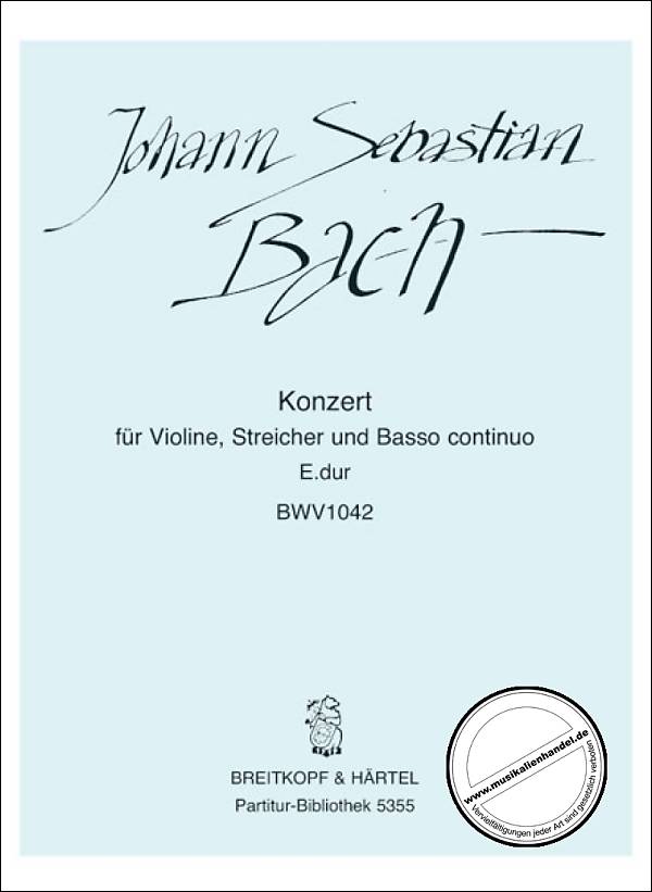 Titelbild für EBPB 5355 - KONZERT 2 E-DUR BWV 1042