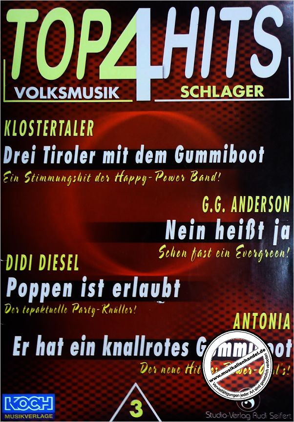 Titelbild für ECHO 022542 - 4 TOP HITS 3 VOLKSMUSIK SCHLAGER