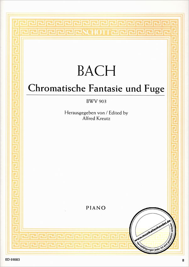 Titelbild für ED 01083 - CHROMATISCHE FANTASIE + FUGE BWV 903
