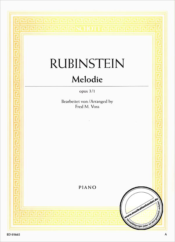 Titelbild für ED 01665 - MELODIE F-DUR OP 3/1