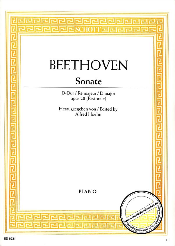 Titelbild für ED 0231 - SONATE 15 D-DUR OP 28 (PASTORALE)