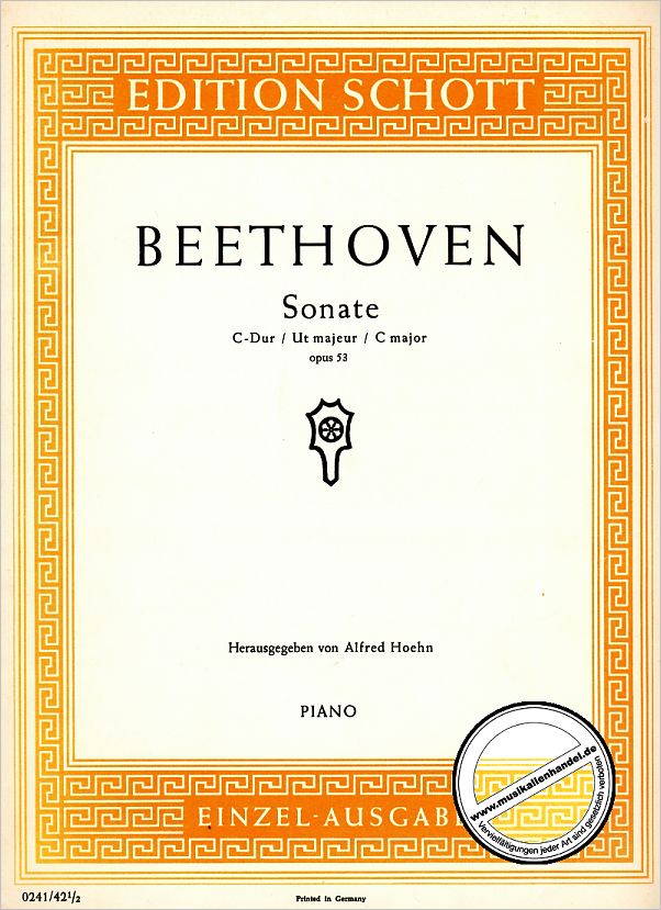 Titelbild für ED 0241 - SONATE 21 C-DUR OP 53 (WALDSTEIN)