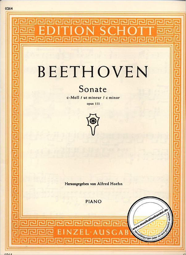 Titelbild für ED 0264 - SONATE 32 C-MOLL OP 111