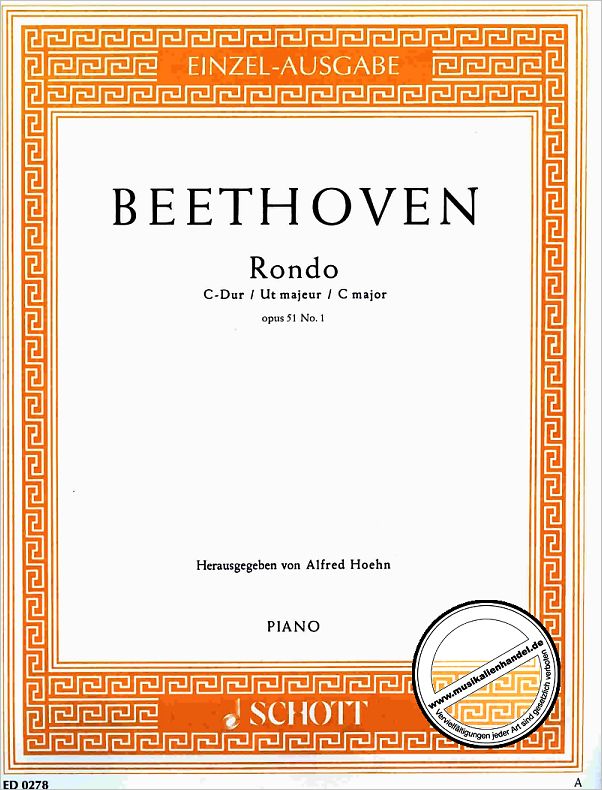 Titelbild für ED 0278 - RONDO C-DUR OP 51/1