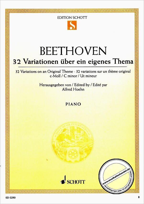Titelbild für ED 0290 - 32 VARIATIONEN C-MOLL