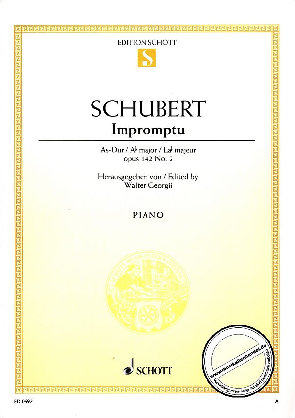 Titelbild für ED 0692 - Impromptu As-Dur op. posth. 142 D 935/2 (1827)