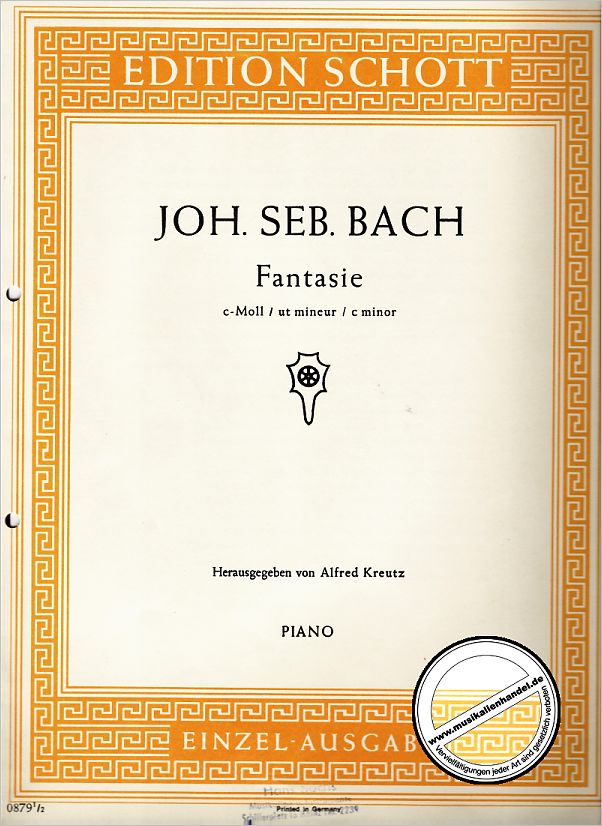 Titelbild für ED 0879 - FANTASIE C-MOLL BWV 906