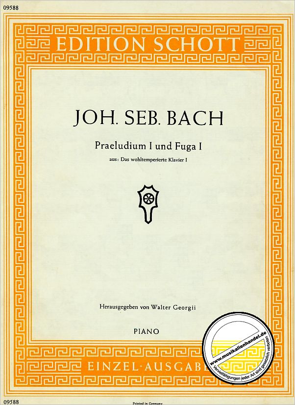 Titelbild für ED 09588 - PRAELUDIUM 1 + FUGE 1 BWV 846 C-DUR