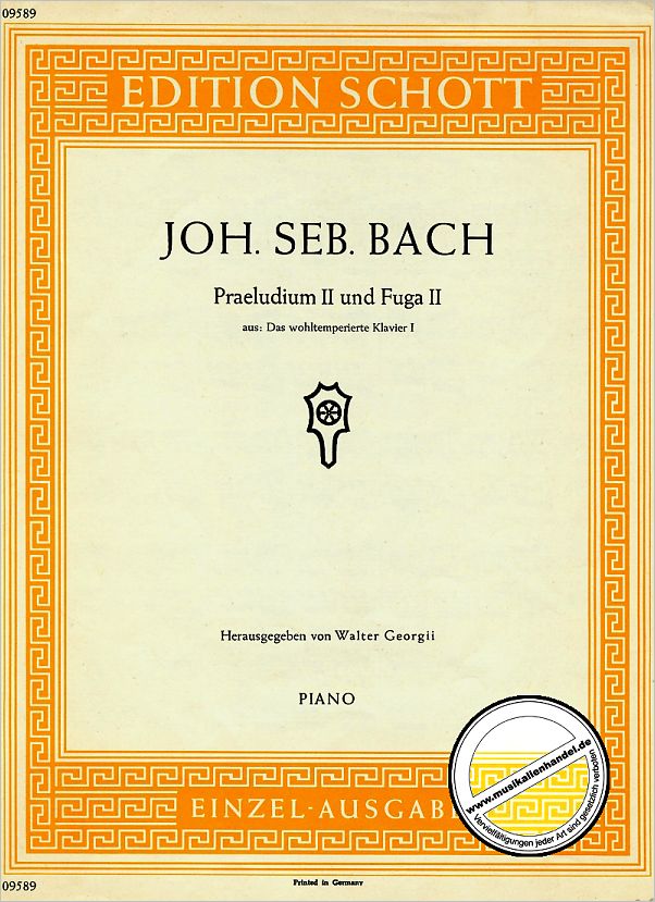 Titelbild für ED 09589 - PRAELUDIUM 2 + FUGE 2 BWV 847