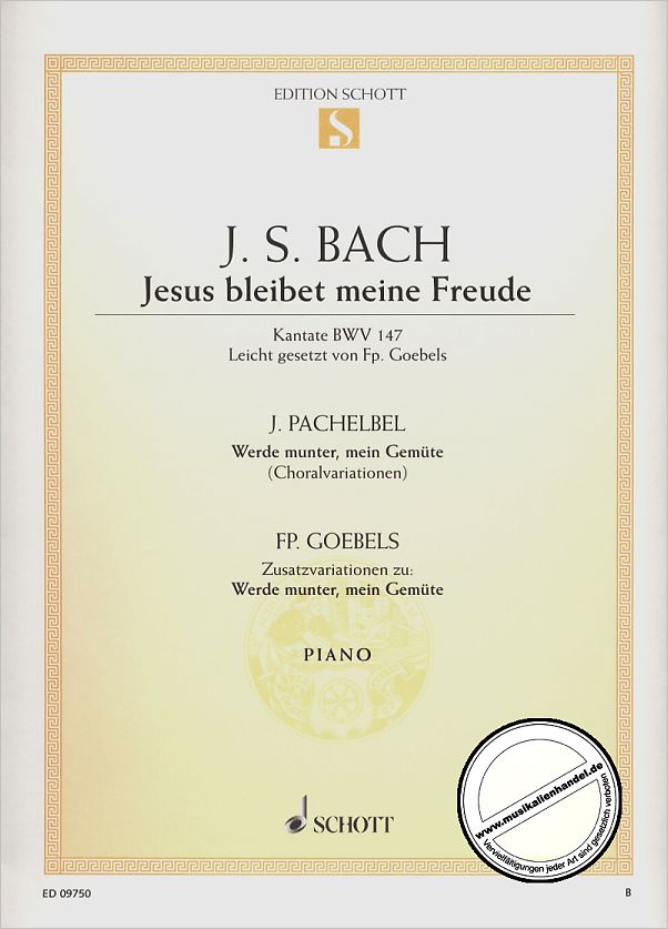 Titelbild für ED 09750 - JESUS BLEIBET MEINE FREUDE (KANTATE BWV 147)