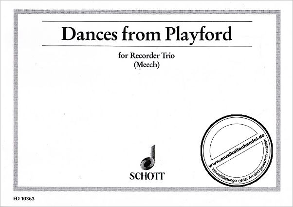 Titelbild für ED 10363 - DANCES FROM PLAYFORD BD 1