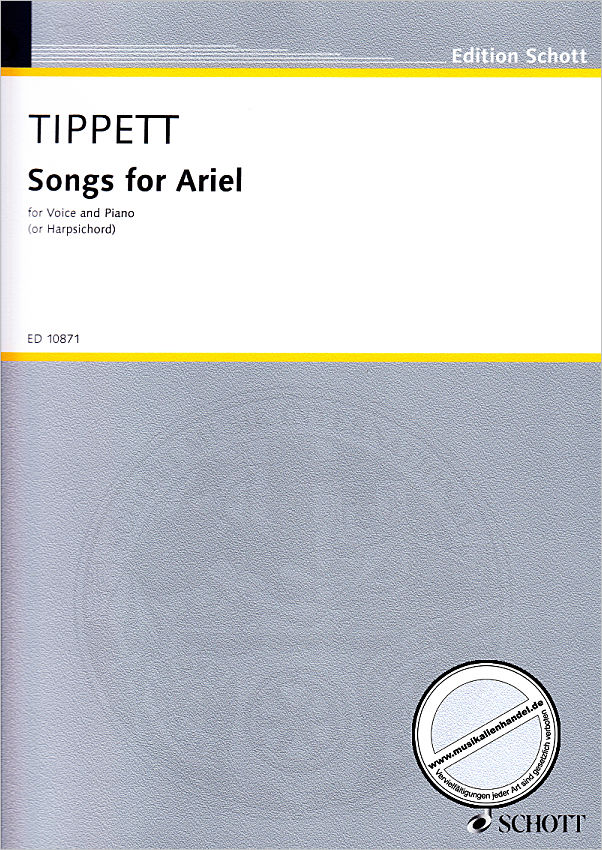 Titelbild für ED 10871 - SONGS FOR ARIEL