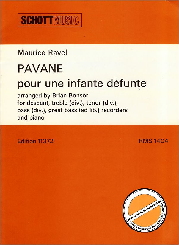 Titelbild für ED 11372 - PAVANE POUR UNE INFANTE DEFUNTE