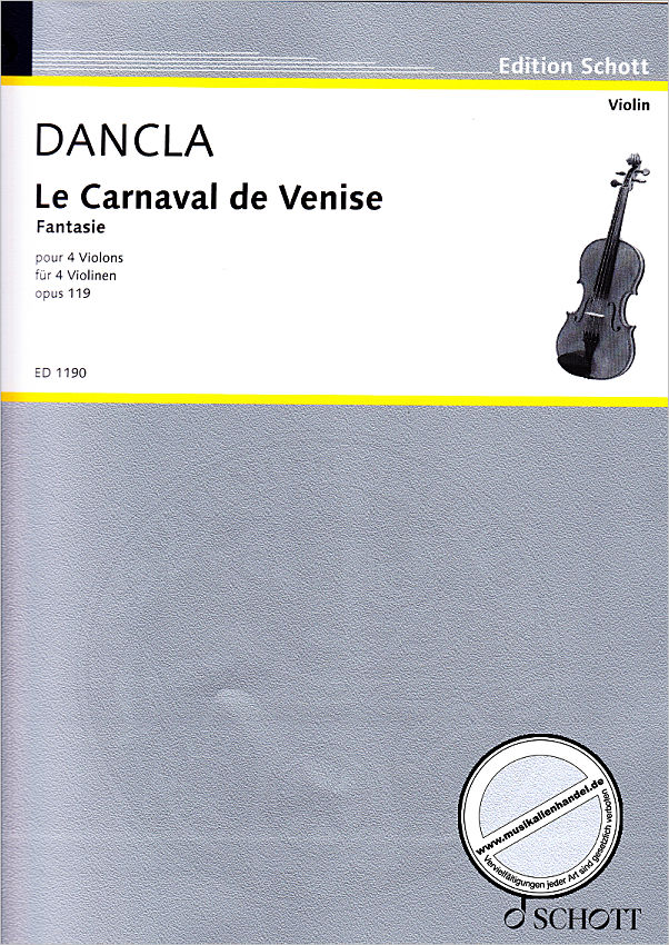 Titelbild für ED 1190 - CARNAVAL DE VENISE OP 119