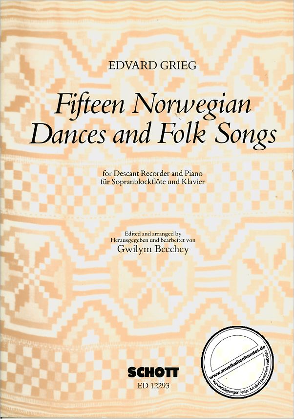 Titelbild für ED 12293 - 15 NORWEGIAN DANCES + FOLK SONGS