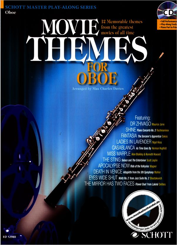 Titelbild für ED 12980 - MOVIE THEMES FOR OBOE