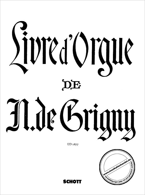 Titelbild für ED 1877 - LIVRE D'ORGUE