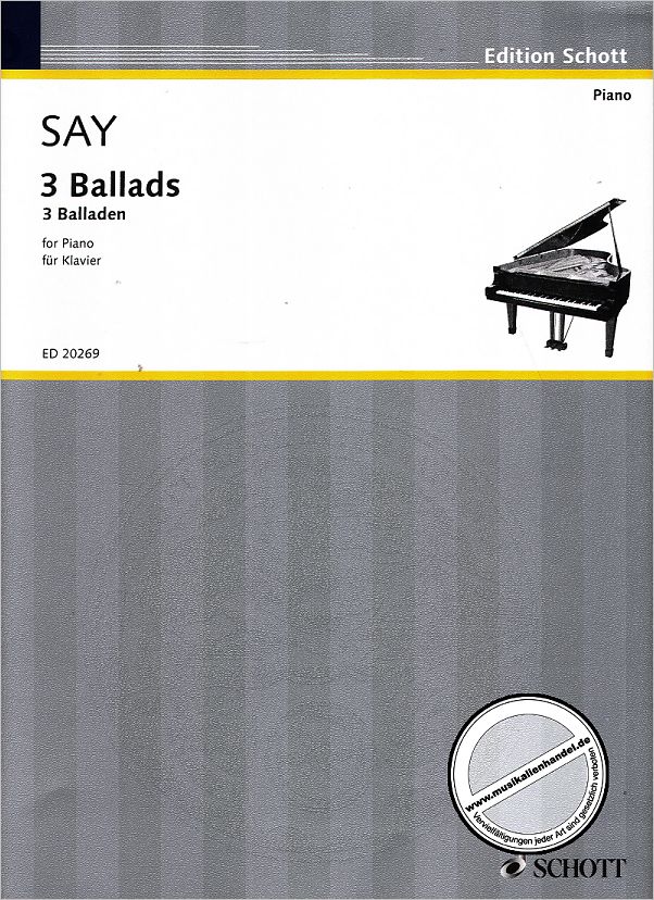 Titelbild für ED 20269 - 3 BALLADS - 3 BALLADEN (1995/2005)