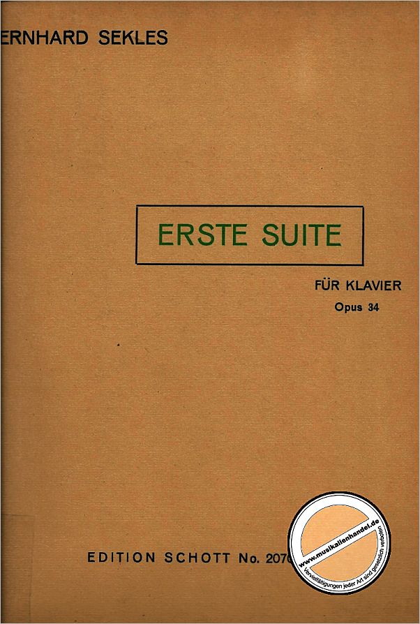 Titelbild für ED 2070 - SUITE NR 1 OP 34