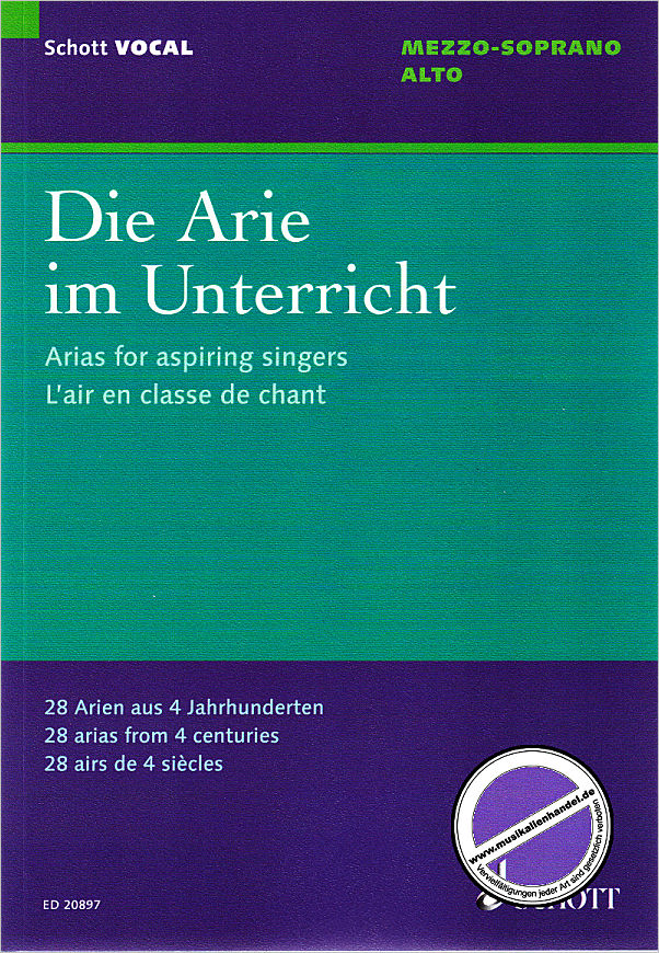 Titelbild für ED 20897 - DIE ARIE IM UNTERRICHT