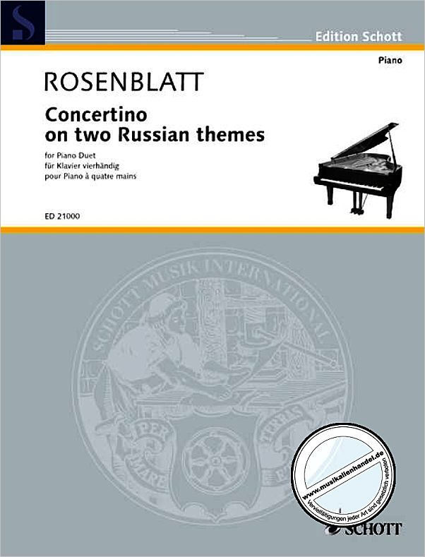 Titelbild für ED 21000 - CONCERTINO ON TWO RUSSIAN THEMES