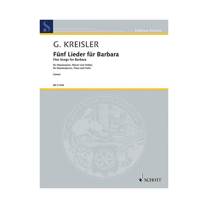 Titelbild für ED 21346 - 5 LIEDER FUER BARBARA