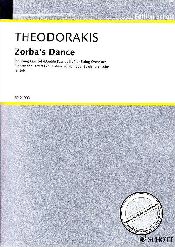 Titelbild für ED 21903 - ZORBA'S DANCE