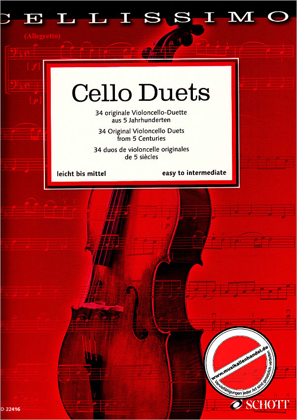 Titelbild für ED 22416 - Cello Duets