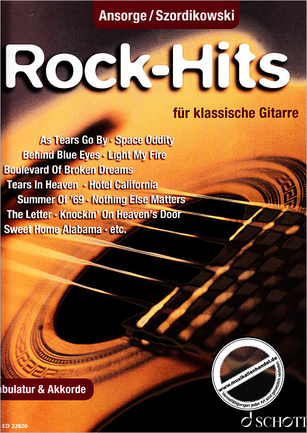 Titelbild für ED 22820 - Rock Hits für klassische Gitarre