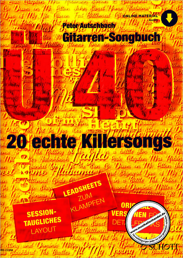 Titelbild für ED 23359 - Gitarren Songbuch Ü40 | 20 echte Killersongs