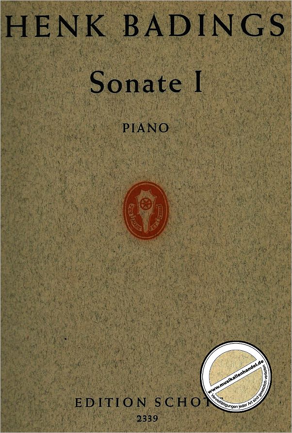 Titelbild für ED 2339 - SONATE 1 (1934)