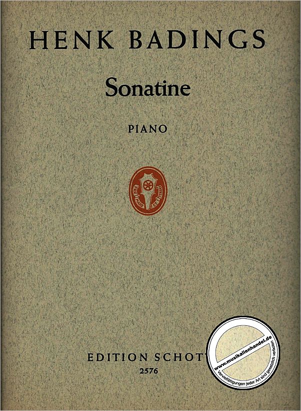 Titelbild für ED 2576 - SONATINE (1936)