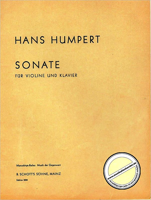 Titelbild für ED 2686 - SONATE (1937)