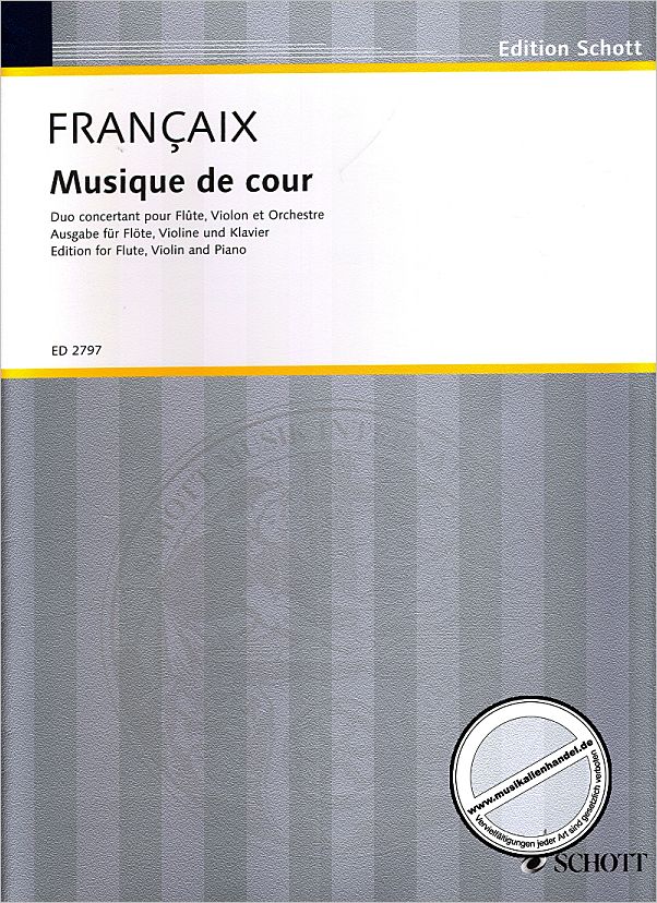 Titelbild für ED 2797 - MUSIQUE DE COUR (1937)