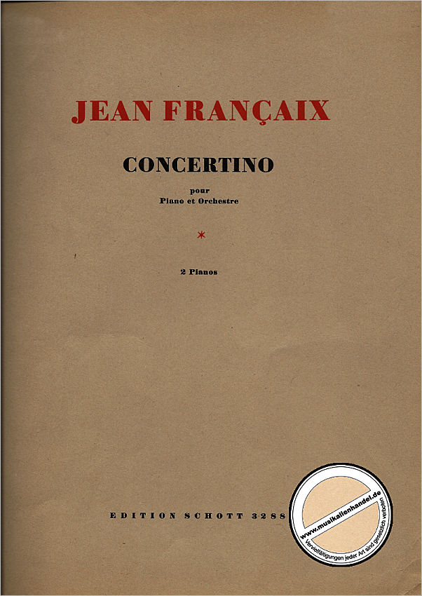 Titelbild für ED 3288 - CONCERTINO (1932)
