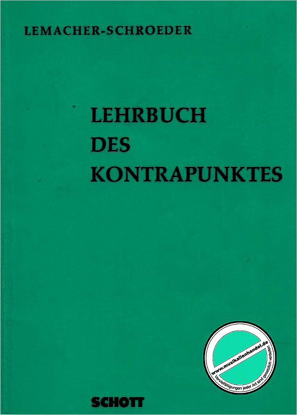 Titelbild für ED 3608 - LEHRBUCH DES KONTRAPUNKTES