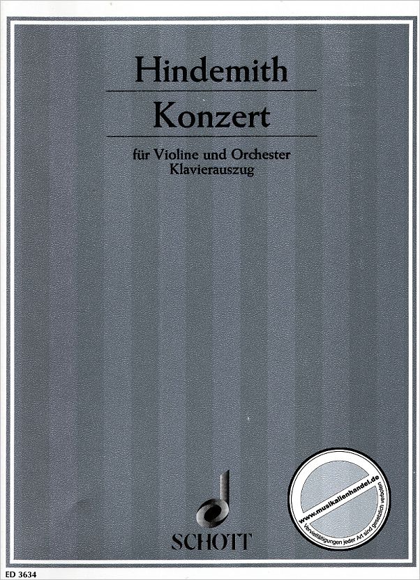 Titelbild für ED 3634 - KONZERT (1939) - VL ORCH